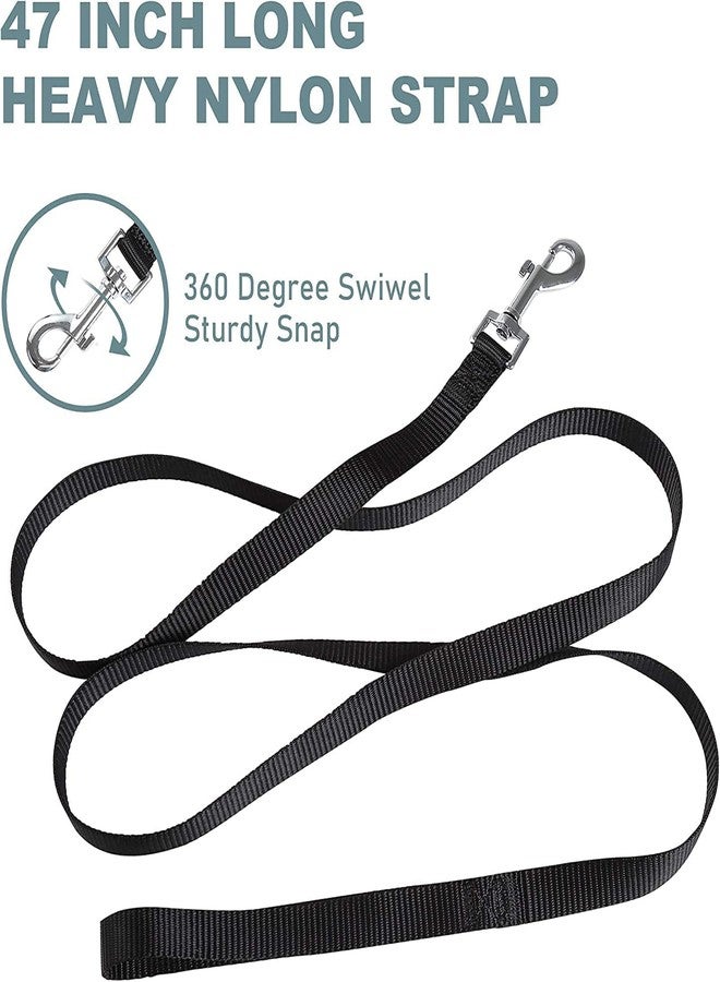 Pups&Pets طقم طوق ومقود كلاسيكي للكلاب من Pups&Pets، طوق نايلون قابل للتعديل مع مقود للكلاب الصغيرة والمتوسطة (اللون: أسود) - Image 4